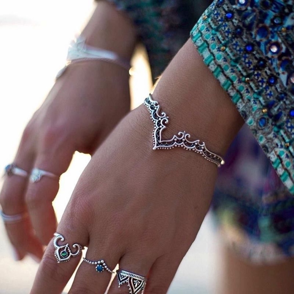 🌺 BRACELET TRIBAL BOHO CHIC CUFF CELTIC BOHEMIAN - Picture 7 of 7